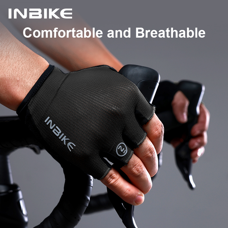 Mountain Biking Gloves Mens - Gants de vélo INBIKE à demi-doigts,