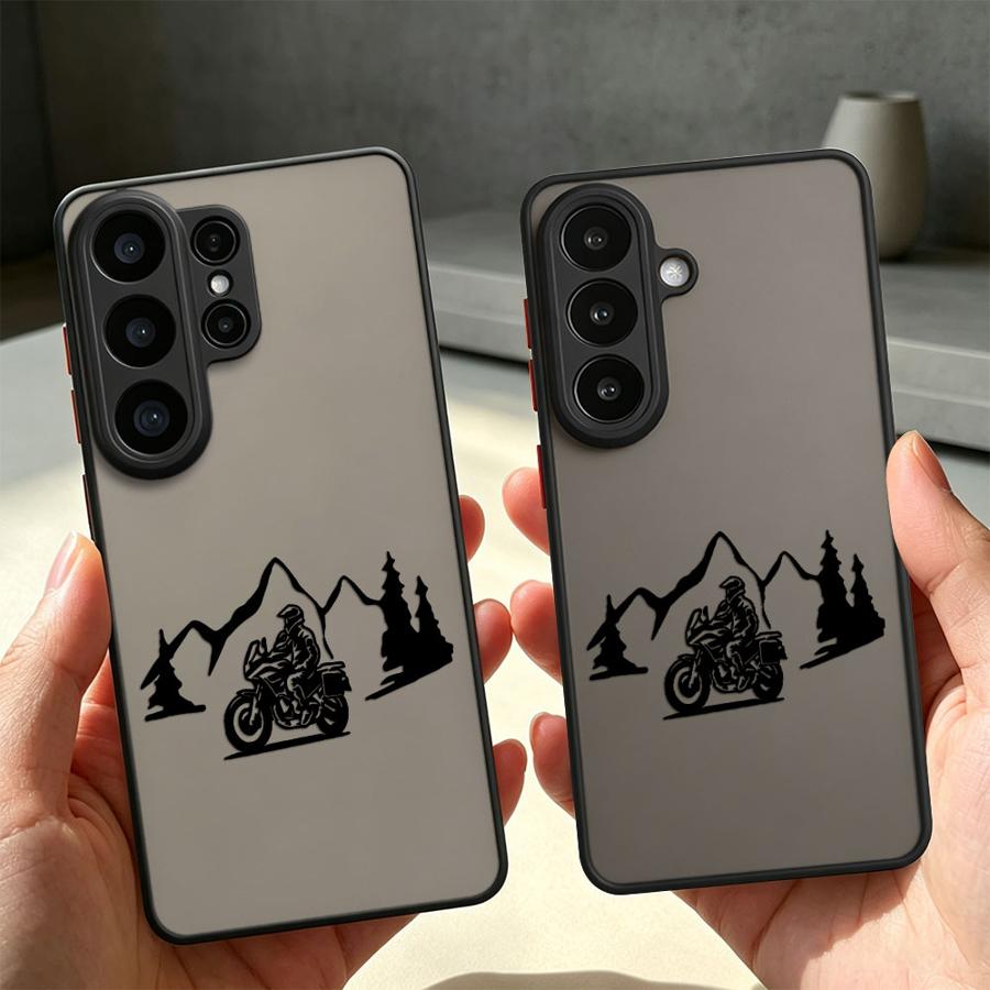 Mountain Biking Logo - Coque Silhouette Cycliste VTT pour Samsung