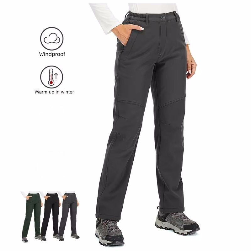 Mountain Biking Pants Women - Pantalon thermique coupe-vent d'hiver pour femme,
