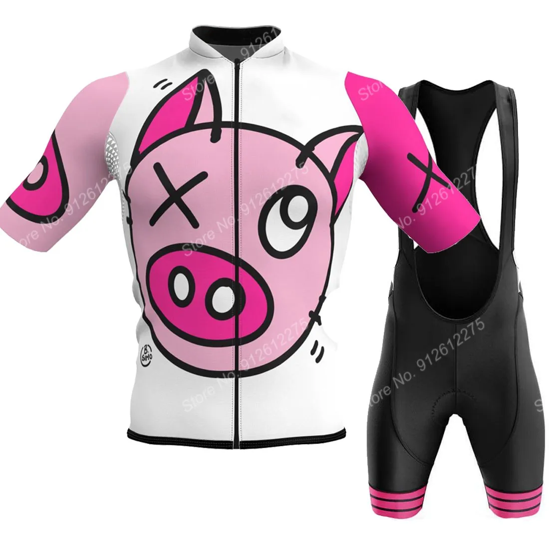 Mountain Biking Shirts - Ensemble dessin animé cochon bande dessinée