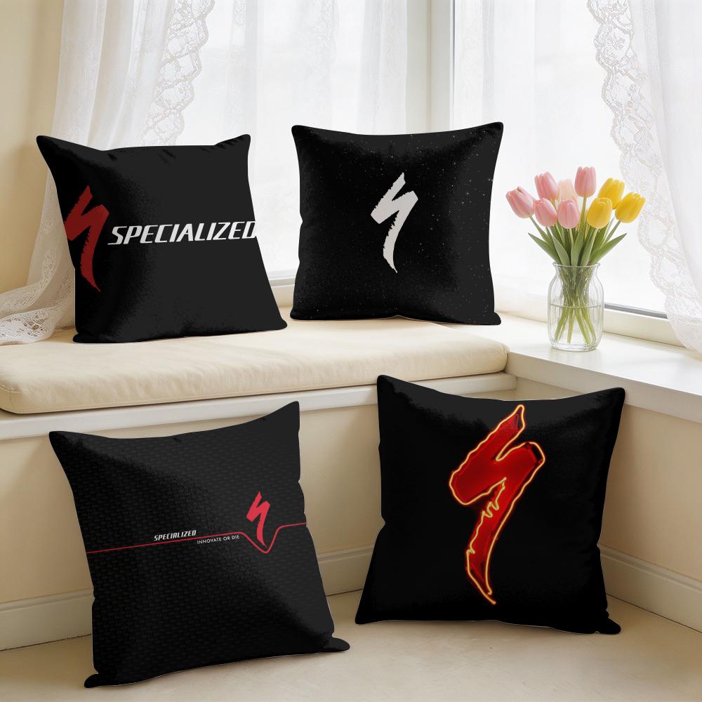 Mountain Biking Logo - Housse de coussin carrée en peluche