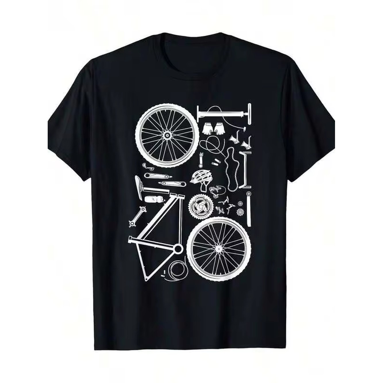 Mountain Biking Shirts - T-shirt de cyclisme en coton noir