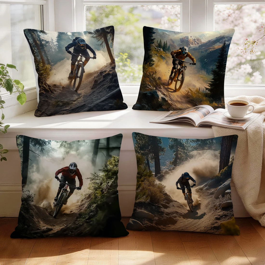 Housse de coussin imprimée sur - Mountain Biking Events avis et prix