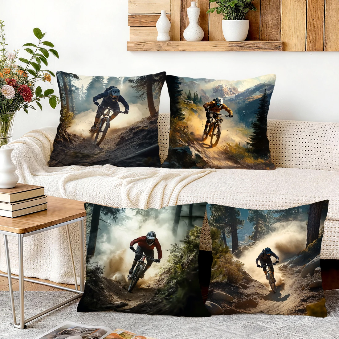Housse de coussin imprimée sur - Mountain Biking Events avis et prix